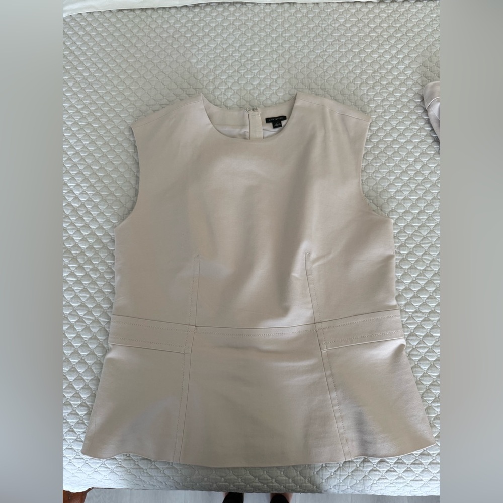 Ann Taylor Cream Sleeveless Top
